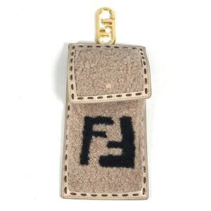 FENDI Smartphone case phone pouch FF logo fur charm boa bag Pouch